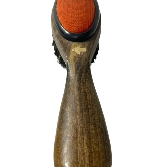 VTG Swank Stained Wood Handled Lint  Brush & Shoe Horn WEST GERMANY Brown Red - Picture 7 of 10